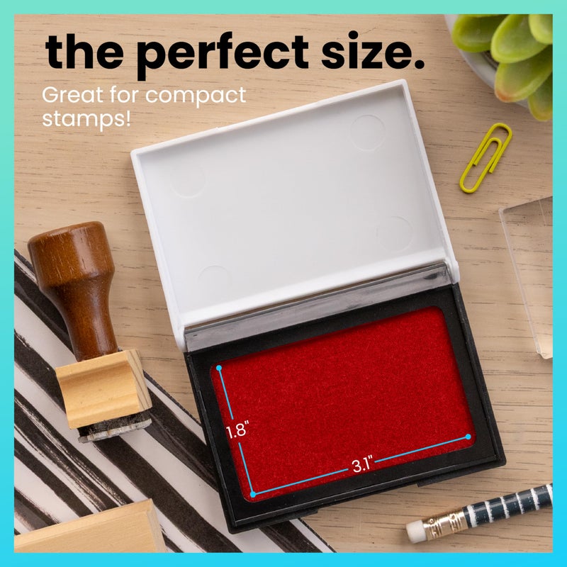 ExcelMark Ink Pad for Rubber Stamps 1-7/8" x 3-1/8"- Red - Image 5